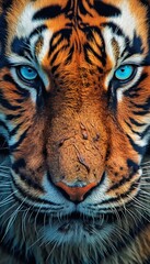 Fototapeta na wymiar Tiger Closeup Portrait. Generative ai