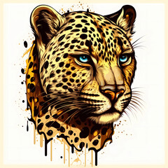 Leopard head portrait, realistic.
