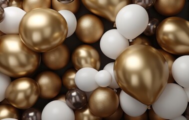 Holiday Background with Balloons. Illustration AI Generative.