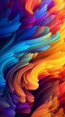 Multitonal Swirls of Bright and Colorful Liquid Abstract Background. Generative ai
