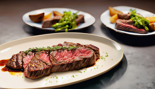 fancy restaurant steak plate ceramic plates