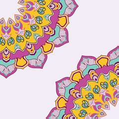 Beautiful floral coloring mandala design and modern ornamental decorative elements