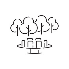 Park kid playground line icon. Outline park kid playground vector icon for web design isolated on white background