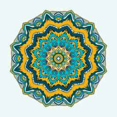 Elegant round border frame mandala design in lace pattern vector template