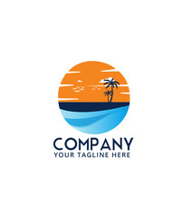 Fototapeta premium Beach logo template, vector file, traveling
