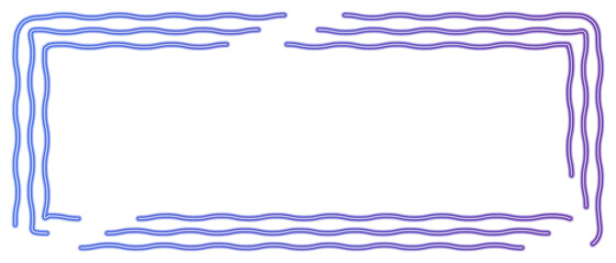 Purple Neon Light Sign Wavy Lines Rectangle Frame
