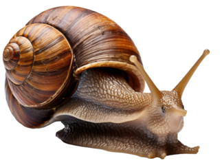 Snail isolated on the transparent background PNG. AI generative.