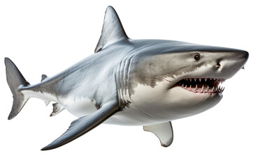 Shark isolated on the transparent background PNG. AI generative.