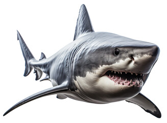 Fototapeta premium Shark isolated on the transparent background PNG. AI generative.