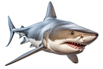 Shark isolated on the transparent background PNG. AI generative.