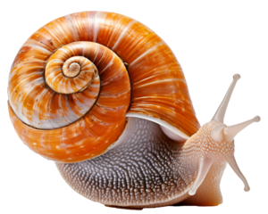 Snail isolated on the transparent background PNG. AI generative.