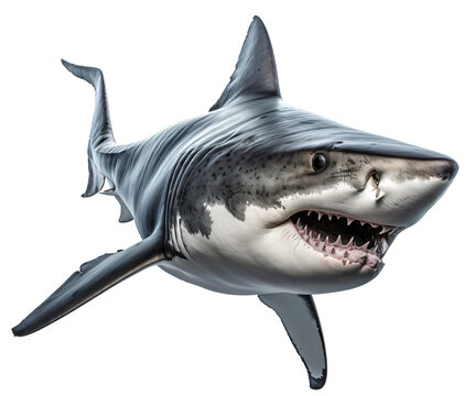 Shark isolated on the transparent background PNG. AI generative.
