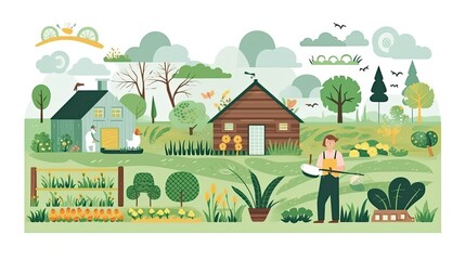 Garden farm and agriculture Vector illustration