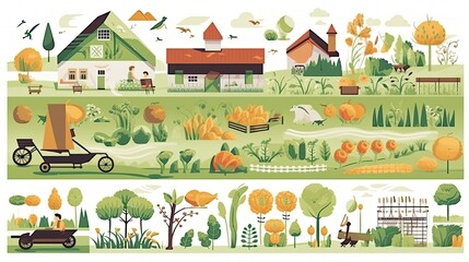 Garden farm and agriculture Vector illustration
