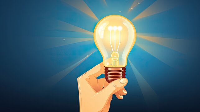 Inspiration Idea To Inspire Or Motivate People To Success Hand Holding Bulb With Idea