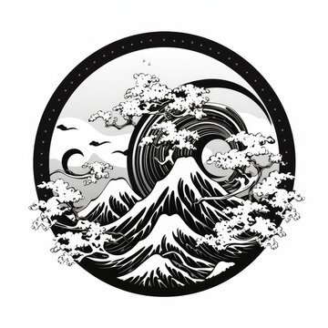 japanese tattoo isolated on white background