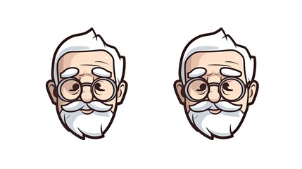 Naklejka premium Old Man Hand drawn style vector design illustrations