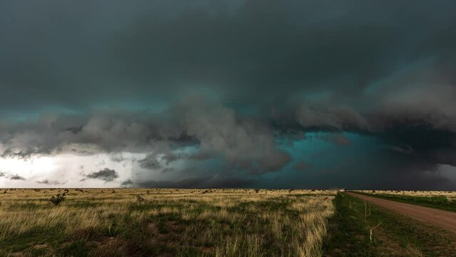 Supercell moving across Colorado plains Timelapse
