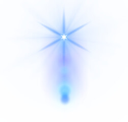 Star of Jesus with rays of light on transparent background