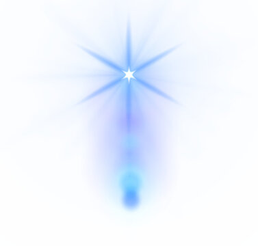 Star of Jesus with rays of light on transparent background