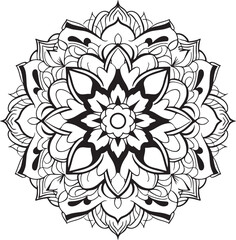 Vector mandala design, illustration mandala, coloring pages vector, Laser Cut Files