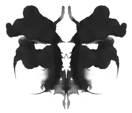 Rorschach Inkblot Test Illustration Isolated on Transparent Background
