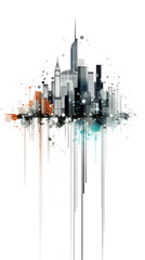 architecture abstract cityscape buildings with skyscrapers generative AI.