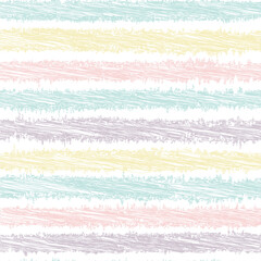 Sketchy hand drawn stripes seamless pattern. Pastel grunge lines on a white background. Horizontal brush strokes vector texture. Abstract digital design for fashion or other surface pattern printing