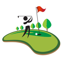 cartoon golf course