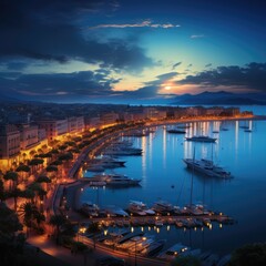 amazing photo of Cannes France sunset over the river