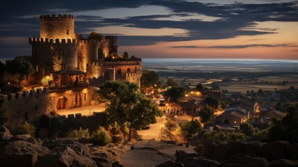 Fototapeta na wymiar amazing photo of Cáceres Spain highlyview of notre dame cathedral