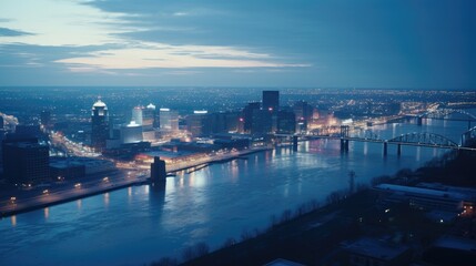 Memphis city skyline at night