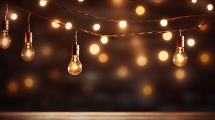 Beautiful Christmas Background with Garland. Illustration AI Generative.