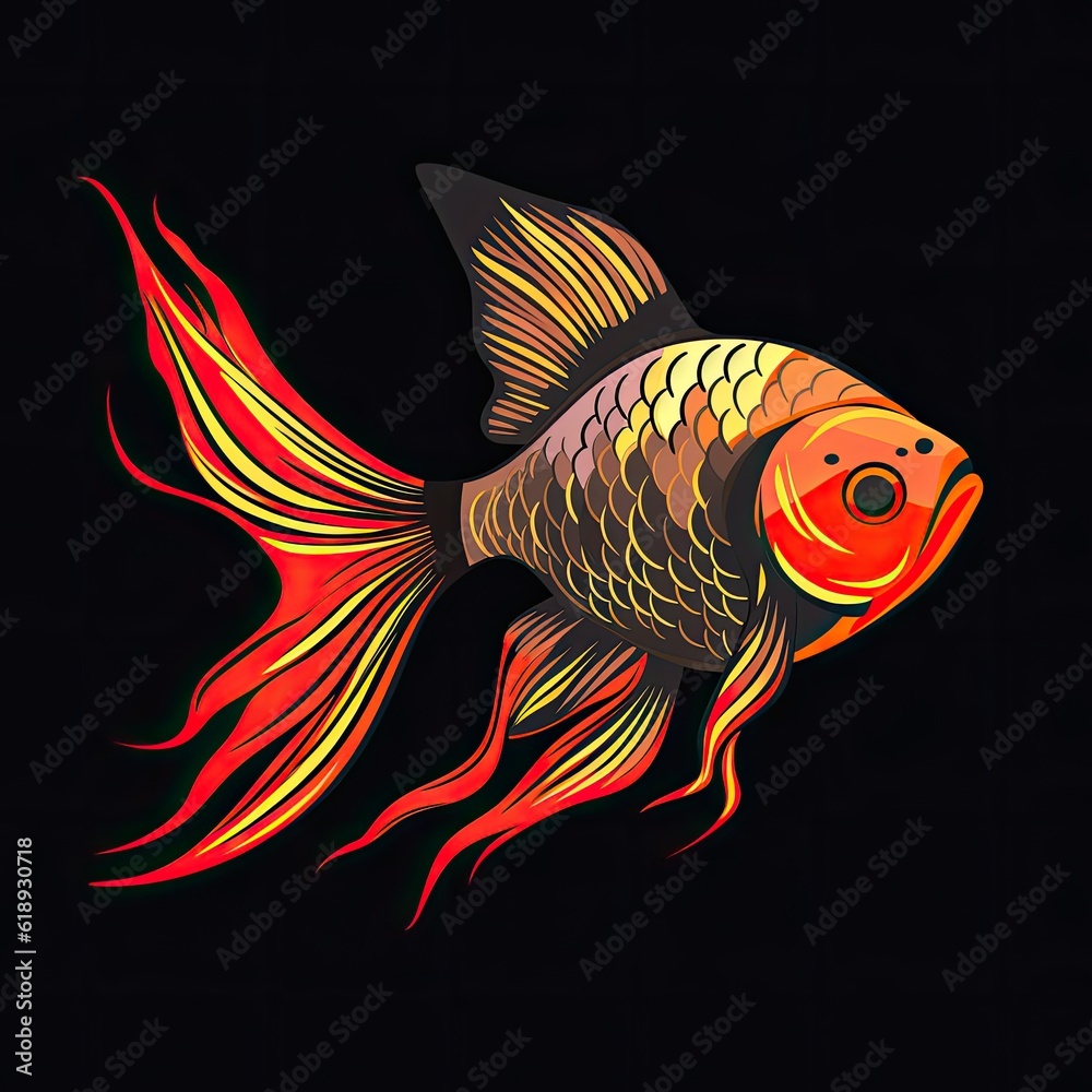 Wall mural siamese fighting fish vector