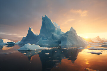 iceberg at sunset