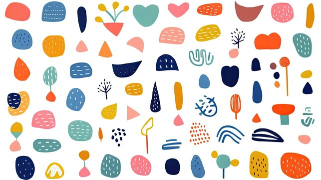 Fun colorful line doodle seamless pattern creative vector