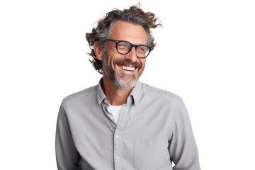 Smiling older man portrait. Illustration AI Generative. - Powered by Adobe