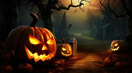 halloween pumpkin in the night