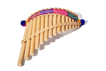 Pan flute isolated on white background