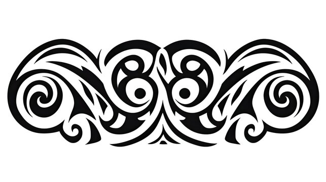black and white ornament maoiri tattoo design
