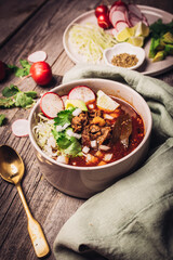 Mexican pozole soup
