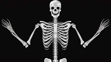 human skull isolated on black