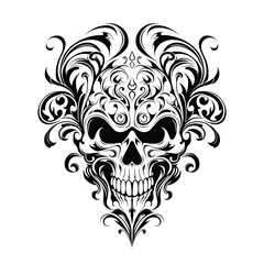 tribal skull tattoo