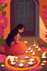 diwali day concept background. AI Generated