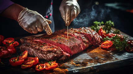 Delicious meat steak. High quality illustration