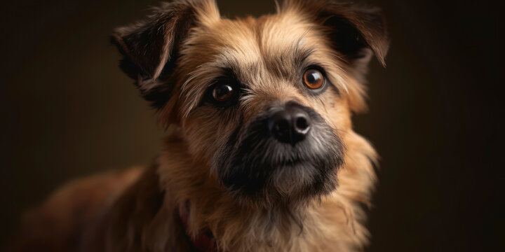 Capturing cuteness: Studio portrait of a dog with a cute face in a soft color background, representing Pet Photography. AI Generated