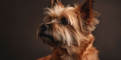 Fototapeta premium Studio portrait: Dog with adorable face in soft-colored background. AI Generated