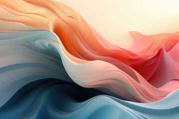 Ethereal transparent background. Wavy abstract blurred iridescent light backdrop. Generative AI