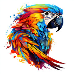 Papagei Logo Bunt Ara weißer Hintergrund