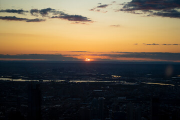 sunset over the city